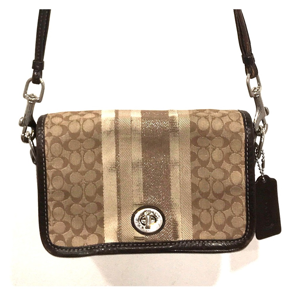 Coach crossbody brown logo bag